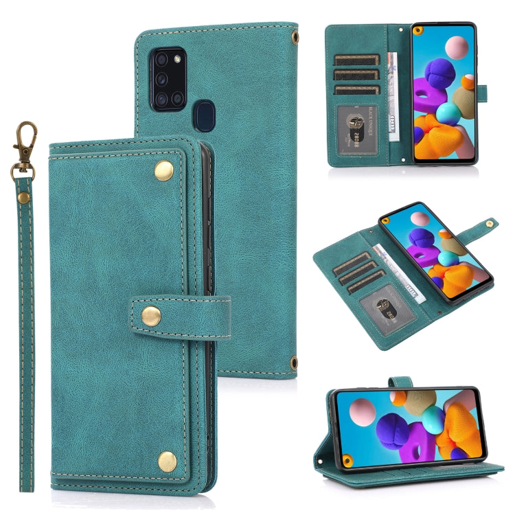 For Samsung Galaxy A21s PU + TPU Horizontal Flip Leather Case with Holder & Card Slot & Wallet & Lanyard