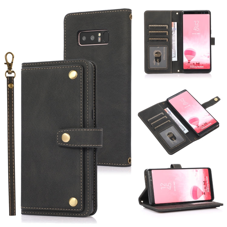 For Samsung Galaxy Note8 PU + TPU Horizontal Flip Leather Case with Holder & Card Slot & Wallet & Lanyard