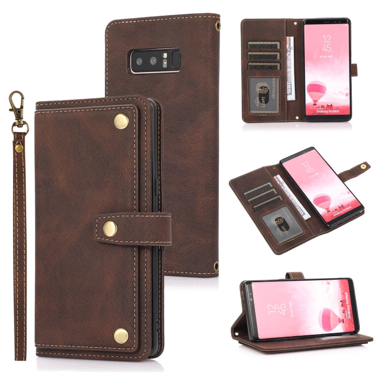 For Samsung Galaxy Note8 PU + TPU Horizontal Flip Leather Case with Holder & Card Slot & Wallet & Lanyard