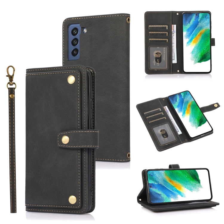 For Samsung Galaxy S21 FE 5G PU + TPU Horizontal Flip Leather Case with Holder & Card Slot & Wallet & Lanyard