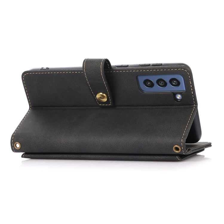 For Samsung Galaxy S21 FE 5G PU + TPU Horizontal Flip Leather Case with Holder & Card Slot & Wallet & Lanyard