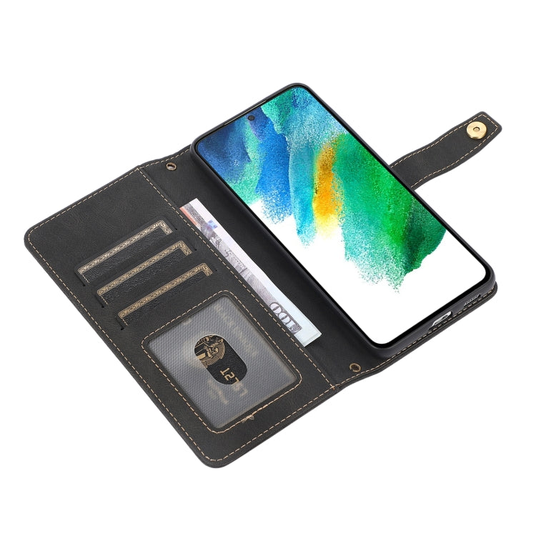 For Samsung Galaxy S21 FE 5G PU + TPU Horizontal Flip Leather Case with Holder & Card Slot & Wallet & Lanyard