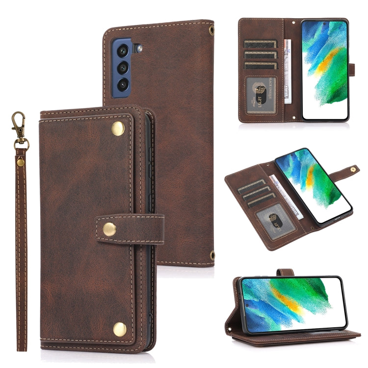 For Samsung Galaxy S21 FE 5G PU + TPU Horizontal Flip Leather Case with Holder & Card Slot & Wallet & Lanyard