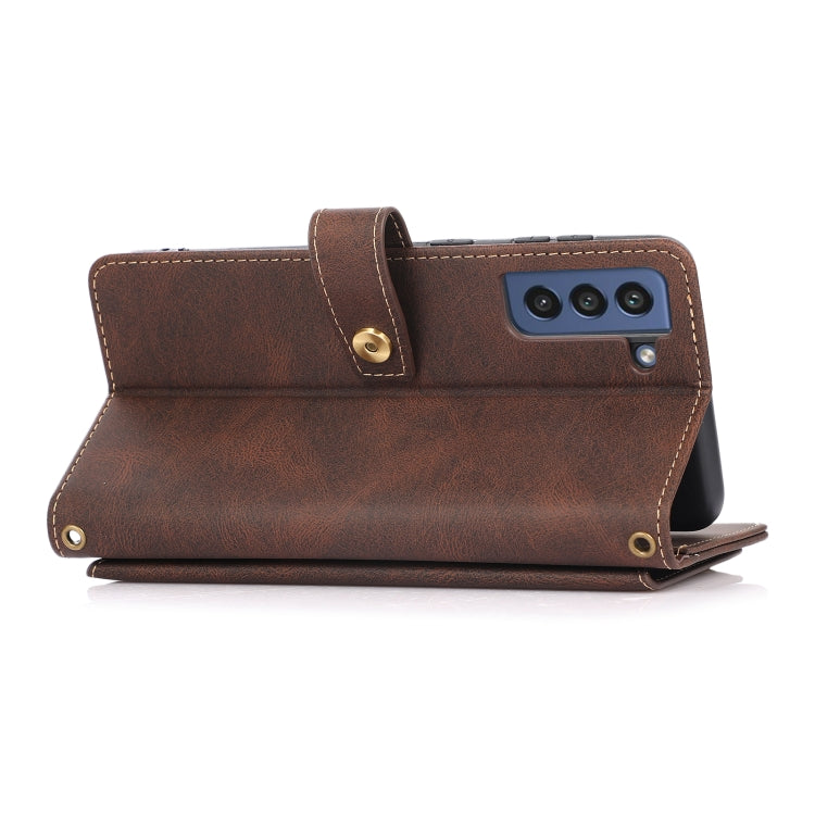 For Samsung Galaxy S21 FE 5G PU + TPU Horizontal Flip Leather Case with Holder & Card Slot & Wallet & Lanyard