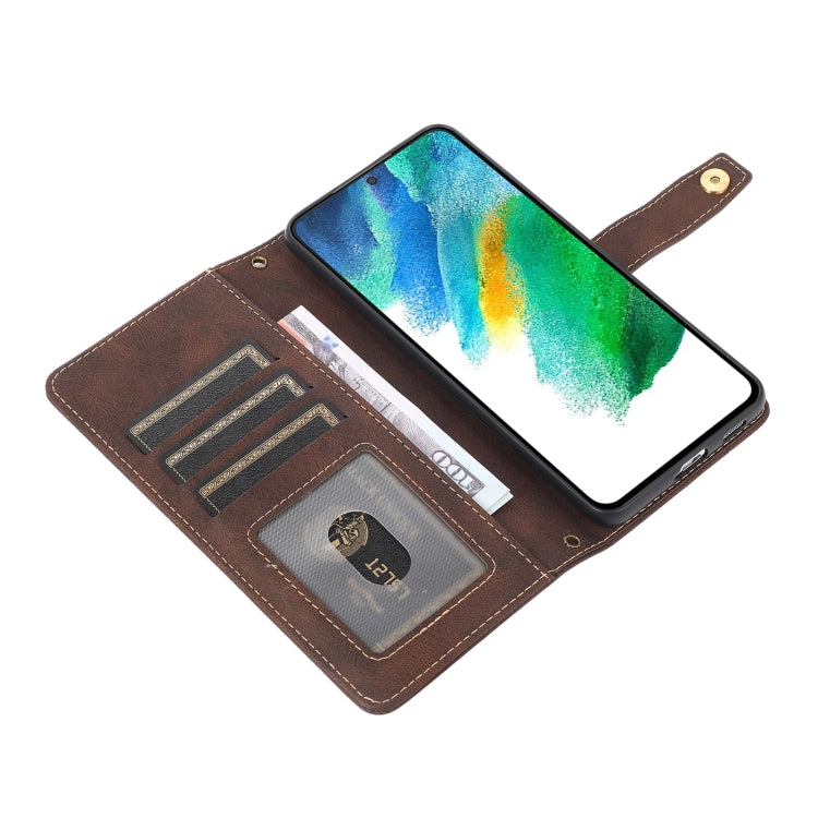 For Samsung Galaxy S21 FE 5G PU + TPU Horizontal Flip Leather Case with Holder & Card Slot & Wallet & Lanyard