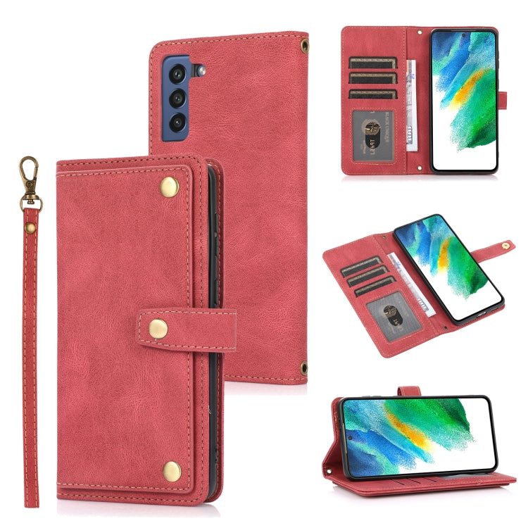 For Samsung Galaxy S21 FE 5G PU + TPU Horizontal Flip Leather Case with Holder & Card Slot & Wallet & Lanyard