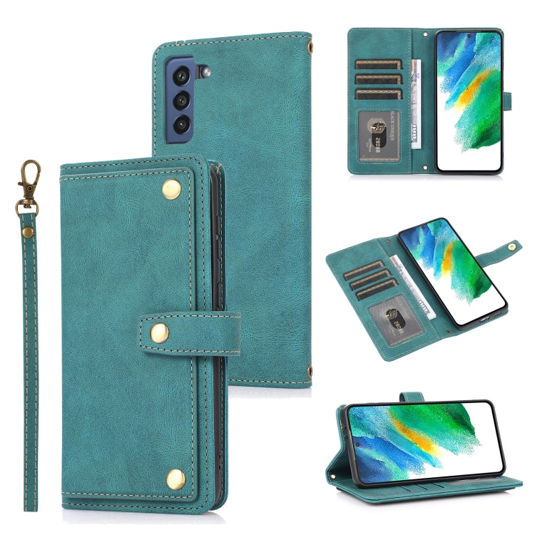 For Samsung Galaxy S21 FE 5G PU + TPU Horizontal Flip Leather Case with Holder & Card Slot & Wallet & Lanyard