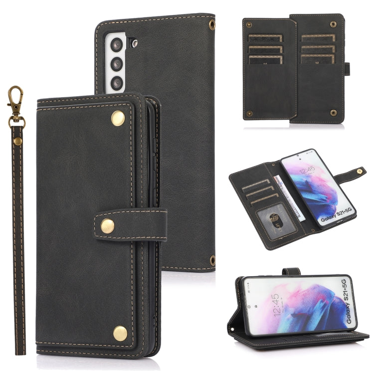 For Samsung Galaxy S21+ 5G PU + TPU Horizontal Flip Leather Case with Holder & Card Slot & Wallet & Lanyard