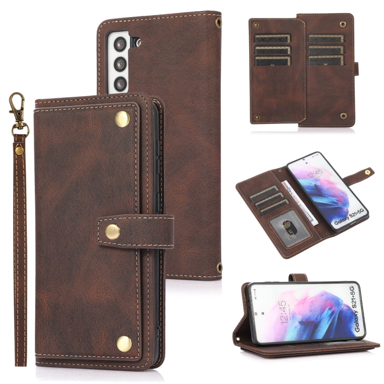 For Samsung Galaxy S21+ 5G PU + TPU Horizontal Flip Leather Case with Holder & Card Slot & Wallet & Lanyard