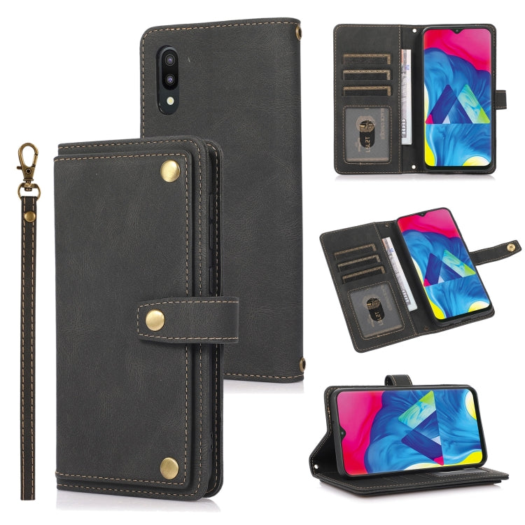 For Samsung Galaxy A10 / M10 PU + TPU Horizontal Flip Leather Case with Holder & Card Slot & Wallet & Lanyard