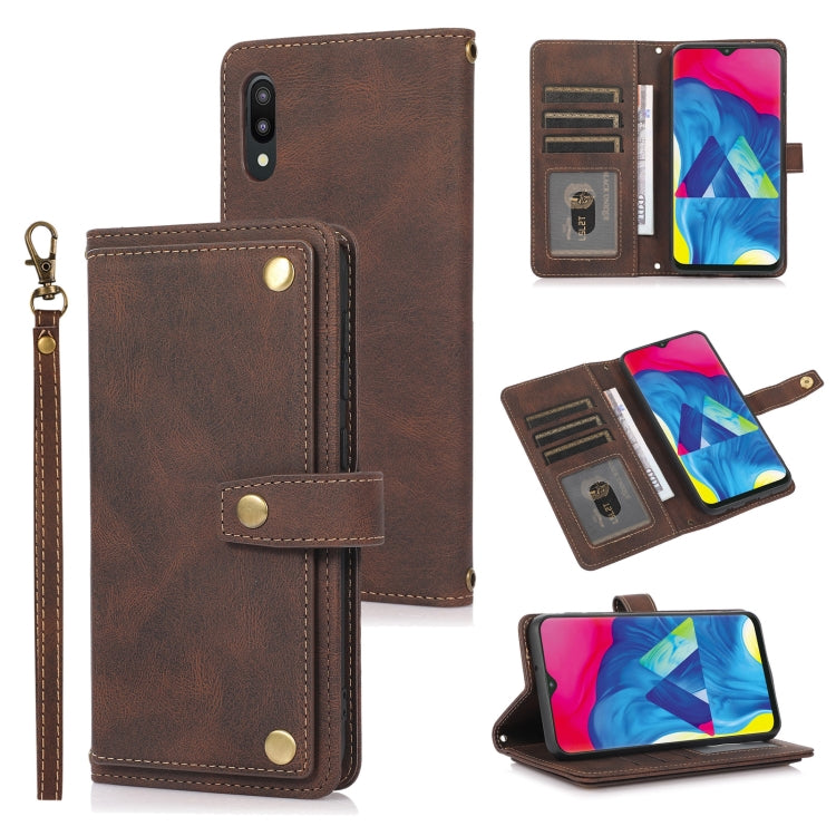For Samsung Galaxy A10 / M10 PU + TPU Horizontal Flip Leather Case with Holder & Card Slot & Wallet & Lanyard