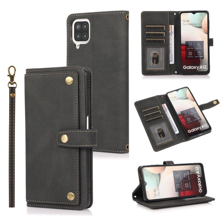 For Samsung Galaxy A12 PU + TPU Horizontal Flip Leather Case with Holder & Card Slot & Wallet & Lanyard
