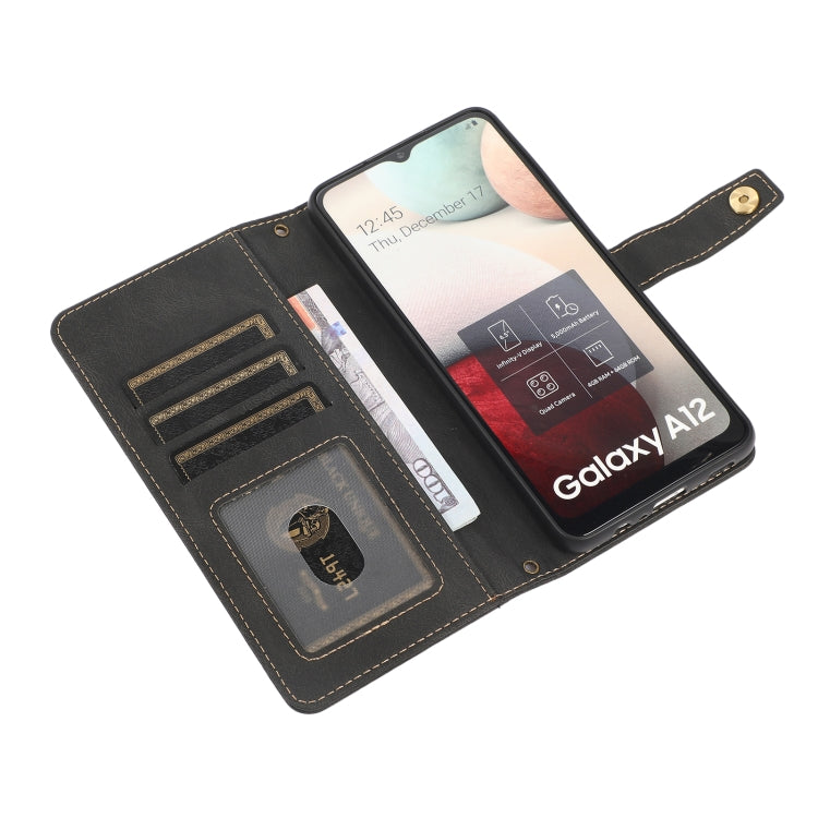 For Samsung Galaxy A12 PU + TPU Horizontal Flip Leather Case with Holder & Card Slot & Wallet & Lanyard