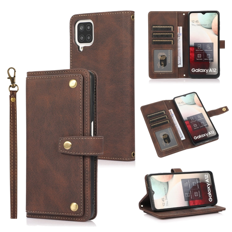 For Samsung Galaxy A12 PU + TPU Horizontal Flip Leather Case with Holder & Card Slot & Wallet & Lanyard