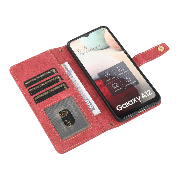 For Samsung Galaxy A12 PU + TPU Horizontal Flip Leather Case with Holder & Card Slot & Wallet & Lanyard