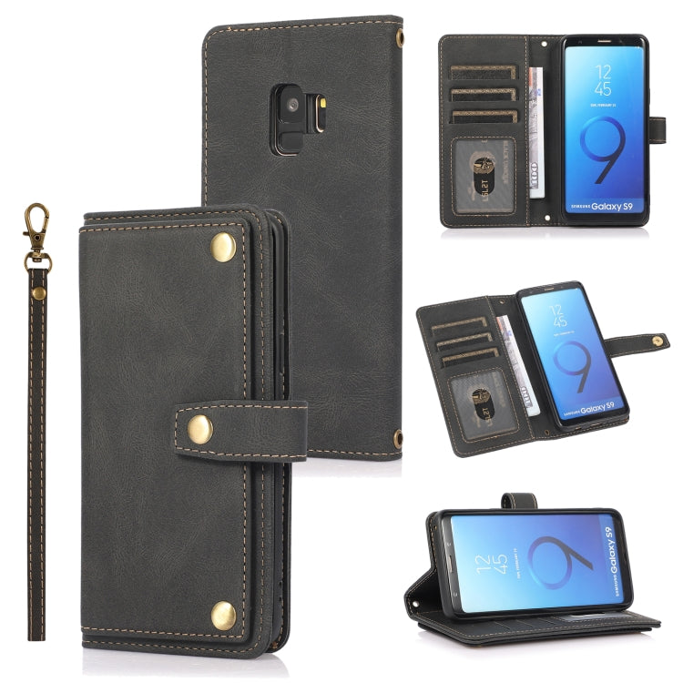 For Samsung Galaxy S9 PU + TPU Horizontal Flip Leather Case with Holder & Card Slot & Wallet & Lanyard