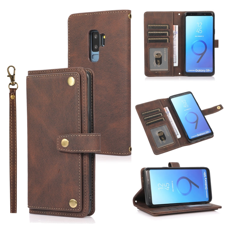 For Samsung Galaxy S9+ PU + TPU Horizontal Flip Leather Case with Holder & Card Slot & Wallet & Lanyard