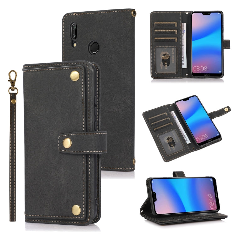 For Huawei P20 Lite PU + TPU Horizontal Flip Leather Case with Holder & Card Slot & Wallet & Lanyard