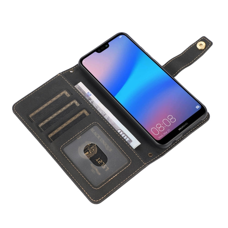 For Huawei P20 Lite PU + TPU Horizontal Flip Leather Case with Holder & Card Slot & Wallet & Lanyard
