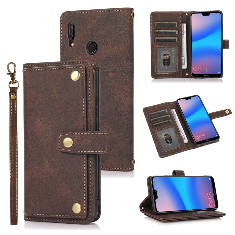 For Huawei P20 Lite PU + TPU Horizontal Flip Leather Case with Holder & Card Slot & Wallet & Lanyard