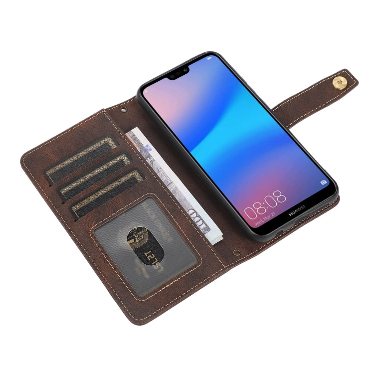 For Huawei P20 Lite PU + TPU Horizontal Flip Leather Case with Holder & Card Slot & Wallet & Lanyard
