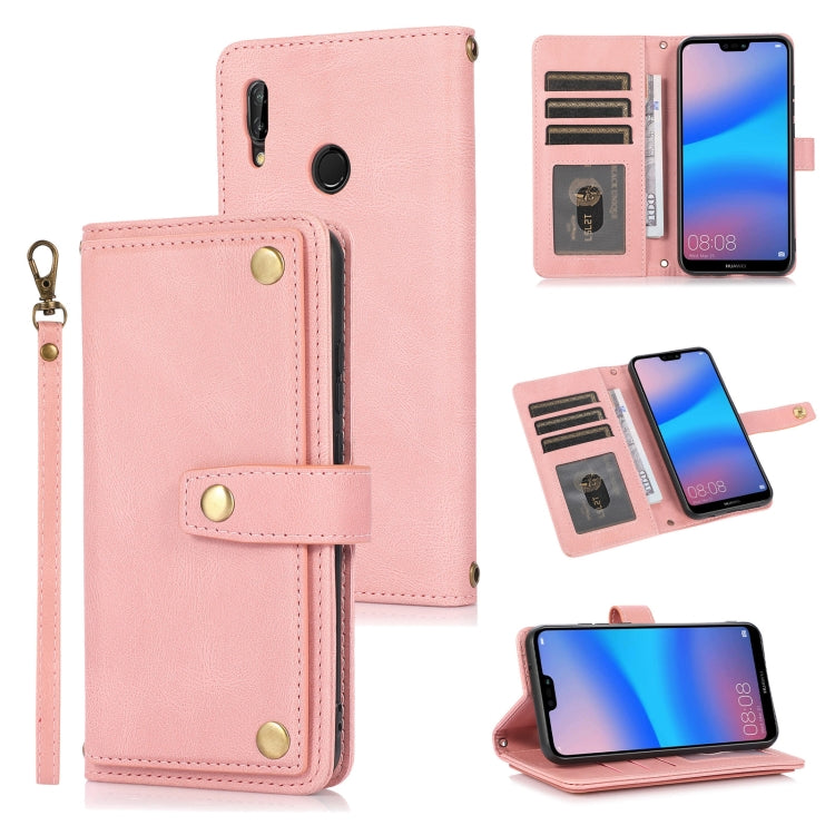 For Huawei P20 Lite PU + TPU Horizontal Flip Leather Case with Holder & Card Slot & Wallet & Lanyard