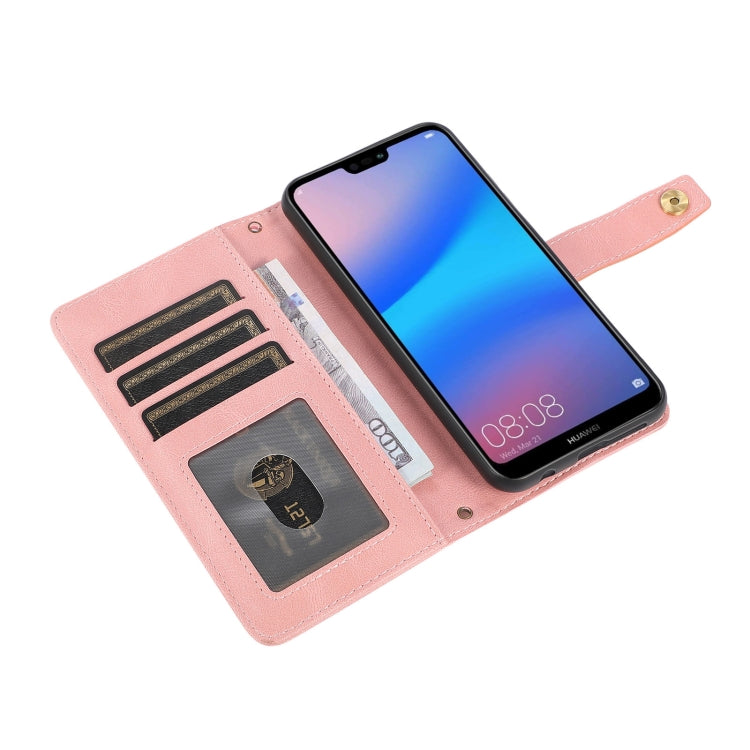For Huawei P20 Lite PU + TPU Horizontal Flip Leather Case with Holder & Card Slot & Wallet & Lanyard
