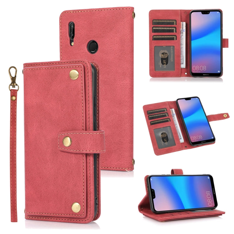 For Huawei P20 Lite PU + TPU Horizontal Flip Leather Case with Holder & Card Slot & Wallet & Lanyard