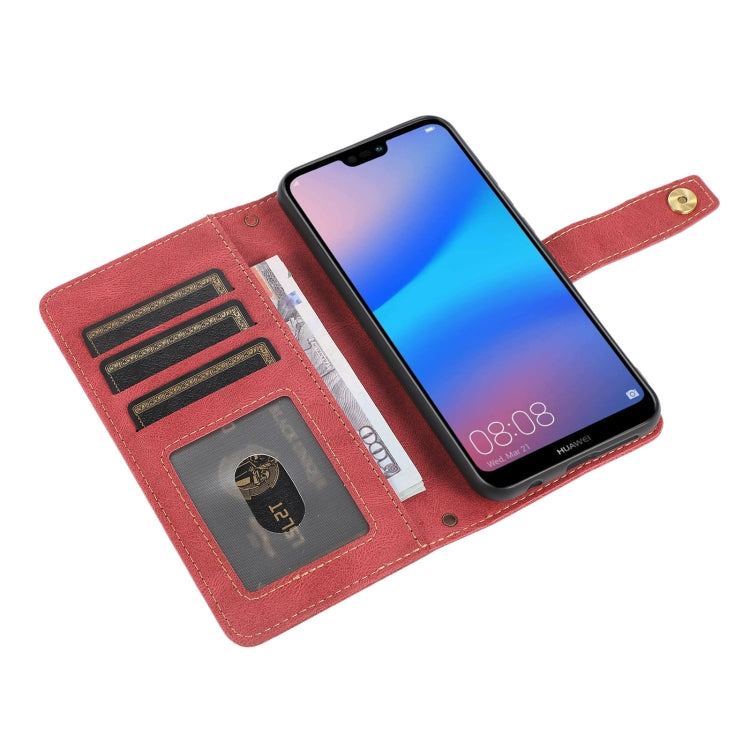 For Huawei P20 Lite PU + TPU Horizontal Flip Leather Case with Holder & Card Slot & Wallet & Lanyard