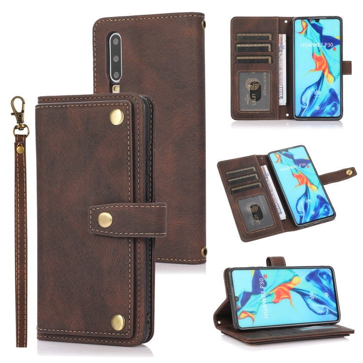 For Huawei P30 PU + TPU Horizontal Flip Leather Case with Holder & Card Slot & Wallet & Lanyard
