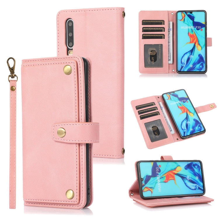 For Huawei P30 PU + TPU Horizontal Flip Leather Case with Holder & Card Slot & Wallet & Lanyard