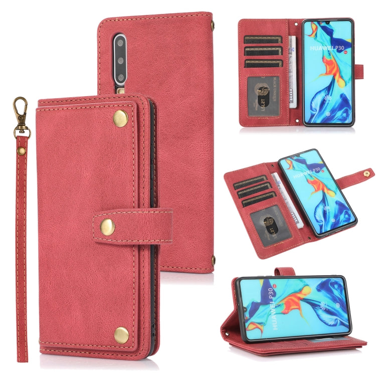 For Huawei P30 PU + TPU Horizontal Flip Leather Case with Holder & Card Slot & Wallet & Lanyard