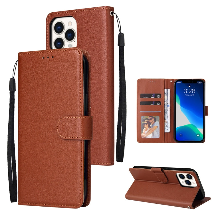 For iPhone 13 Pro Max Multifunctional Horizontal Flip Leather Case, with Three Card Slot & Holder & Photo Frame & Lanyard