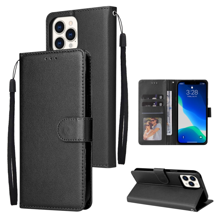 For iPhone 13 Pro Max Multifunctional Horizontal Flip Leather Case, with Three Card Slot & Holder & Photo Frame & Lanyard