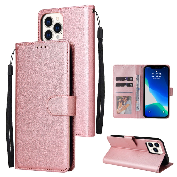 For iPhone 13 Pro Max Multifunctional Horizontal Flip Leather Case, with Three Card Slot & Holder & Photo Frame & Lanyard