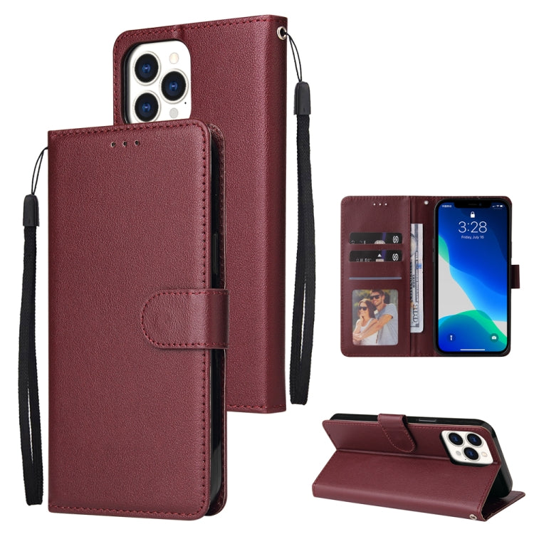 For iPhone 13 Pro Max Multifunctional Horizontal Flip Leather Case, with Three Card Slot & Holder & Photo Frame & Lanyard