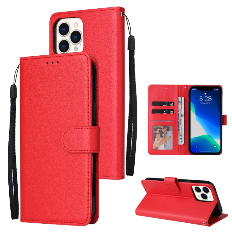 For iPhone 13 Pro Max Multifunctional Horizontal Flip Leather Case, with Three Card Slot & Holder & Photo Frame & Lanyard