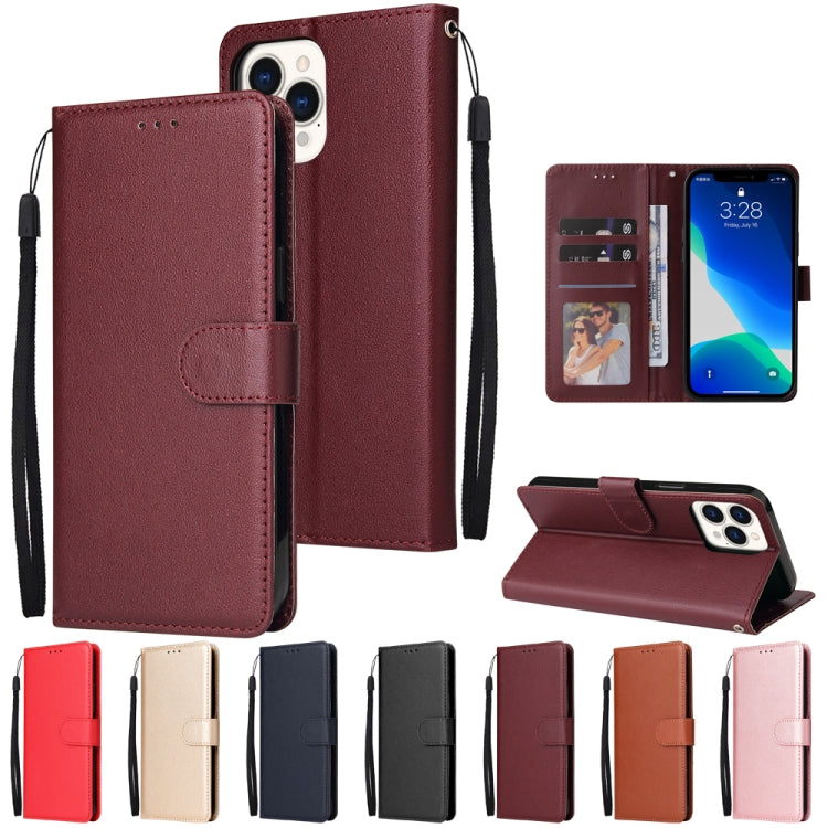 For iPhone 13 Pro Max Multifunctional Horizontal Flip Leather Case, with Three Card Slot & Holder & Photo Frame & Lanyard
