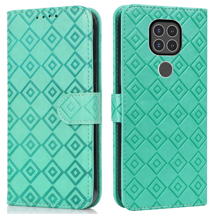 For Motorola Moto G9 / G9 Play / E7 Plus Embossed Big Small Concentric Squares Pattern Horizontal Flip Leather Case with Card Slot & Holder & Wallet