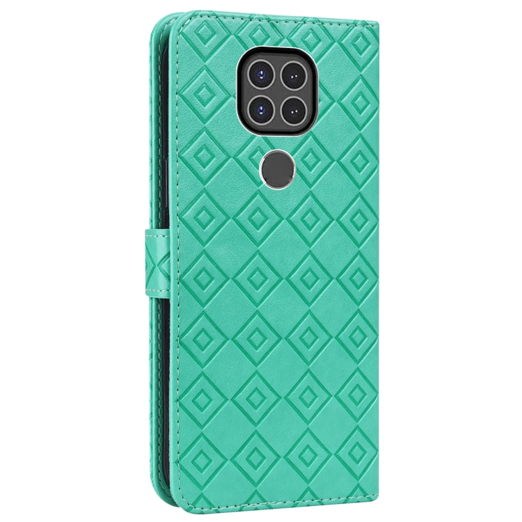 For Motorola Moto G9 / G9 Play / E7 Plus Embossed Big Small Concentric Squares Pattern Horizontal Flip Leather Case with Card Slot & Holder & Wallet