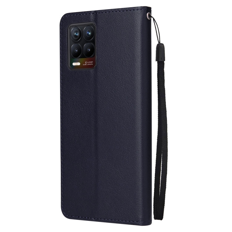 For OPPO Realme 8 / 8 Pro 4G Multifunctional Horizontal Flip Leather Case, with Three Card Slot & Holder & Photo Frame & Lanyard