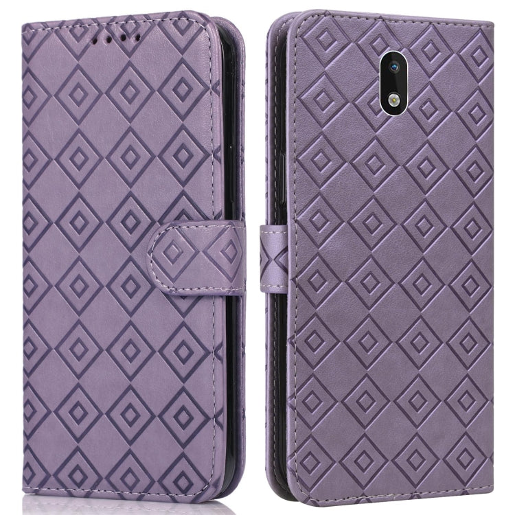 For Nokia 1.3 Embossed Big Small Concentric Squares Pattern Horizontal Flip Leather Case with Card Slot & Holder & Wallet