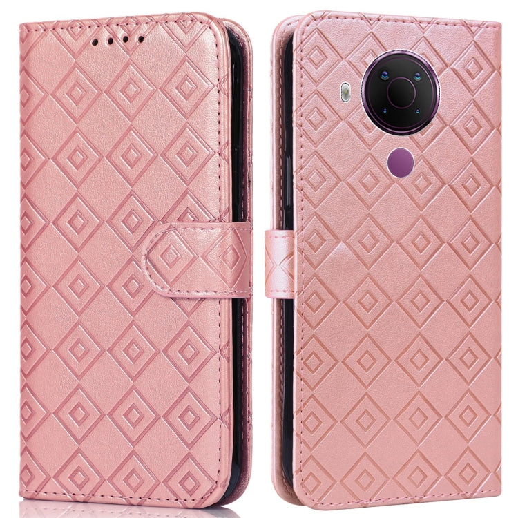 For Nokia 5.4 / 3.4 Embossed Big Small Concentric Squares Pattern Horizontal Flip Leather Case with Card Slot & Holder & Wallet
