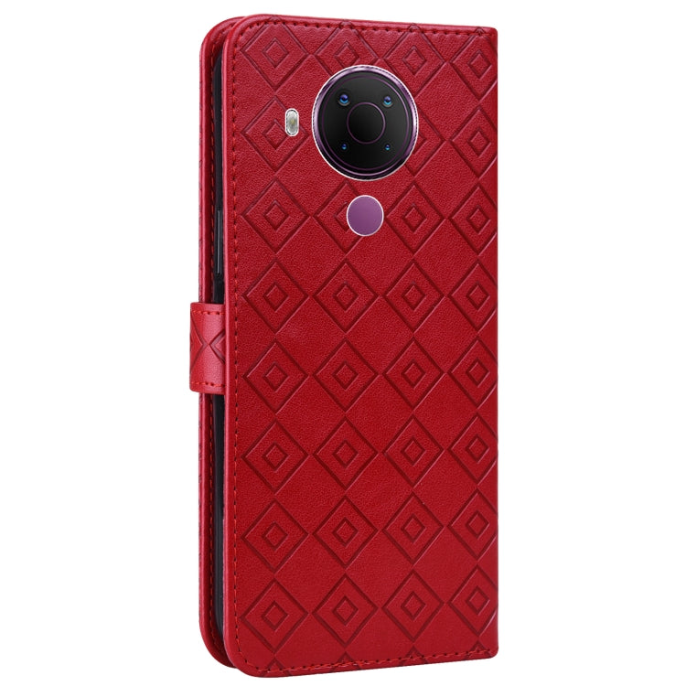 For Nokia 5.4 / 3.4 Embossed Big Small Concentric Squares Pattern Horizontal Flip Leather Case with Card Slot & Holder & Wallet