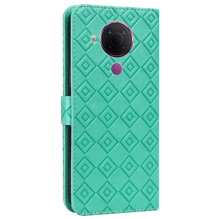 For Nokia 5.4 / 3.4 Embossed Big Small Concentric Squares Pattern Horizontal Flip Leather Case with Card Slot & Holder & Wallet