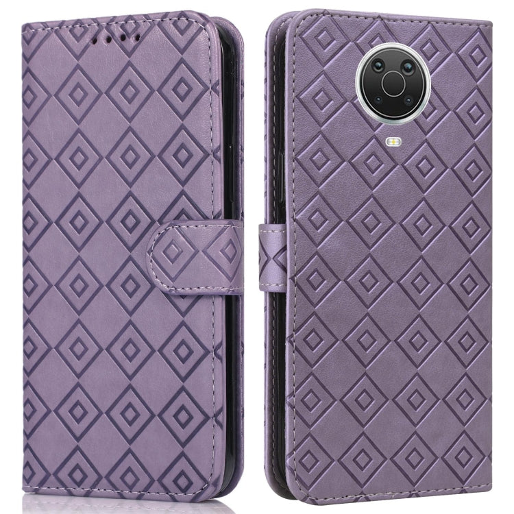 For Nokia 6.3 / G10 / G20 Embossed Big Small Concentric Squares Pattern Horizontal Flip Leather Case with Card Slot & Holder & Wallet