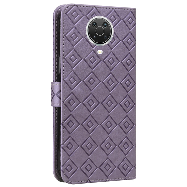 For Nokia 6.3 / G10 / G20 Embossed Big Small Concentric Squares Pattern Horizontal Flip Leather Case with Card Slot & Holder & Wallet