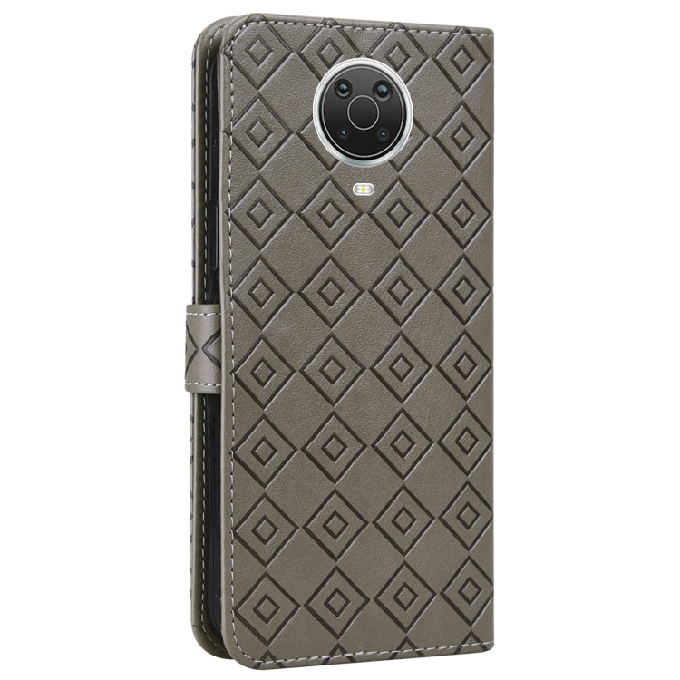 For Nokia 6.3 / G10 / G20 Embossed Big Small Concentric Squares Pattern Horizontal Flip Leather Case with Card Slot & Holder & Wallet