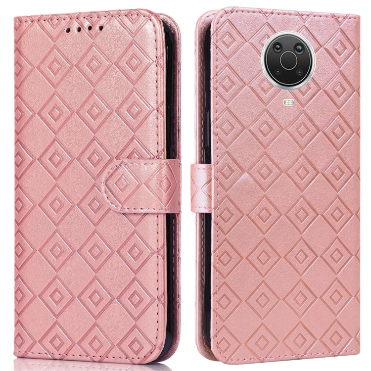For Nokia 6.3 / G10 / G20 Embossed Big Small Concentric Squares Pattern Horizontal Flip Leather Case with Card Slot & Holder & Wallet