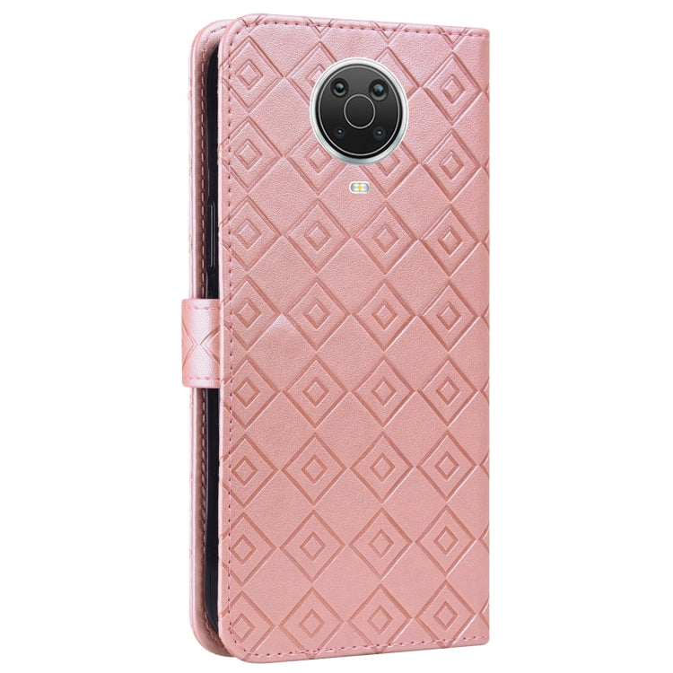 For Nokia 6.3 / G10 / G20 Embossed Big Small Concentric Squares Pattern Horizontal Flip Leather Case with Card Slot & Holder & Wallet